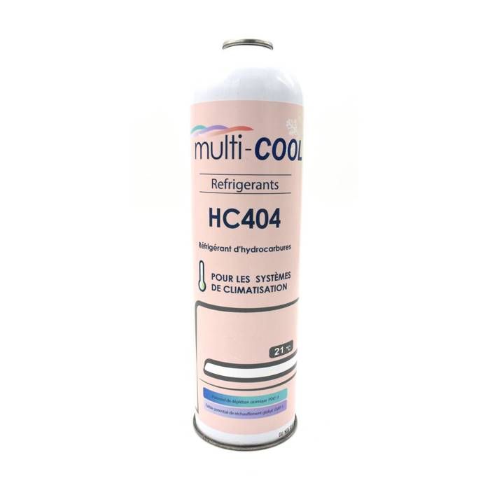 Canette Réfrigérant Multicool-404 de 400grs, remplace le R22, R407C, R502 et R404a