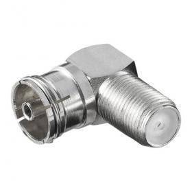 Adaptateur Tv-Sat Fiche-F coudé 90° F-f à 95mm