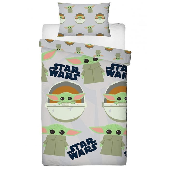 Star Wars Bebe Yoda Mandalorian Ensemble Housse De Couette Simple Cdiscount Maison