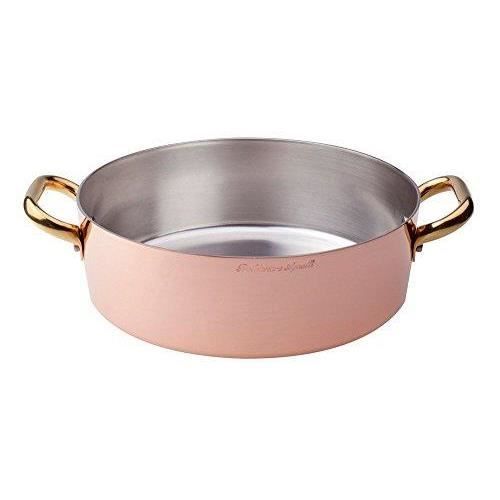 Couvercle En Cuivre étamé à La Main Avec Pont En Laiton - Diamètre 24 Cm - Pour Casserole - Fabriqué En Italie - 10