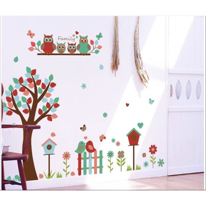 Stickers Muraux Enfant Forêt Enchantée - Cerf, écureuil, Hibou - Déco Chambre Bébé Et Salon - Facile à Poser, Sans Traces - 9