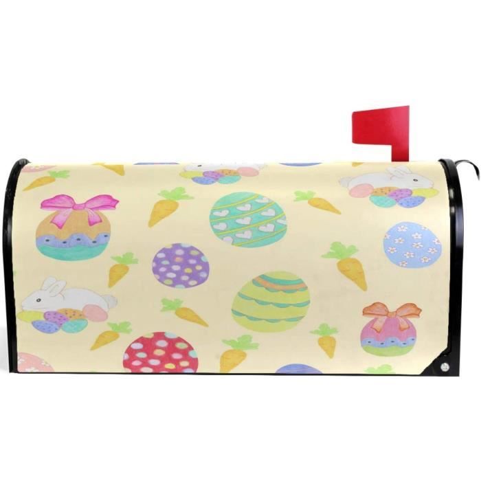 Mignon Oeufs De Pâques Boîte Aux Lettres Couverture Magnétique,Printemps Lapin Papillon Fleurs