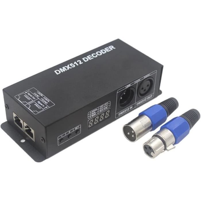 Décodeur DMX 4 Canaux RGBW - Contrôleur LED 12V-24V, Pour Bandeaux LED, Bars, Studios