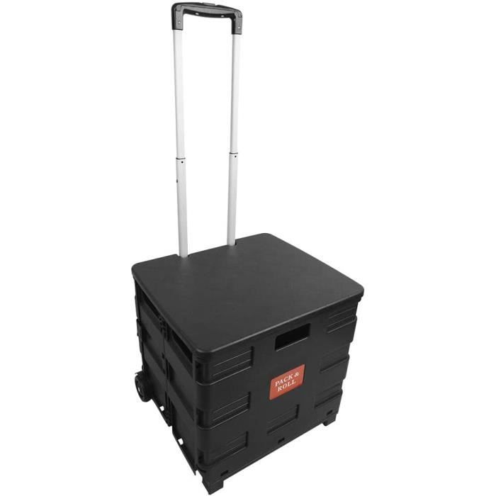 Chariot De Transport Pliable 150 Kg - Robuste Et Compact Pour Stockage Et Manutention, Noir