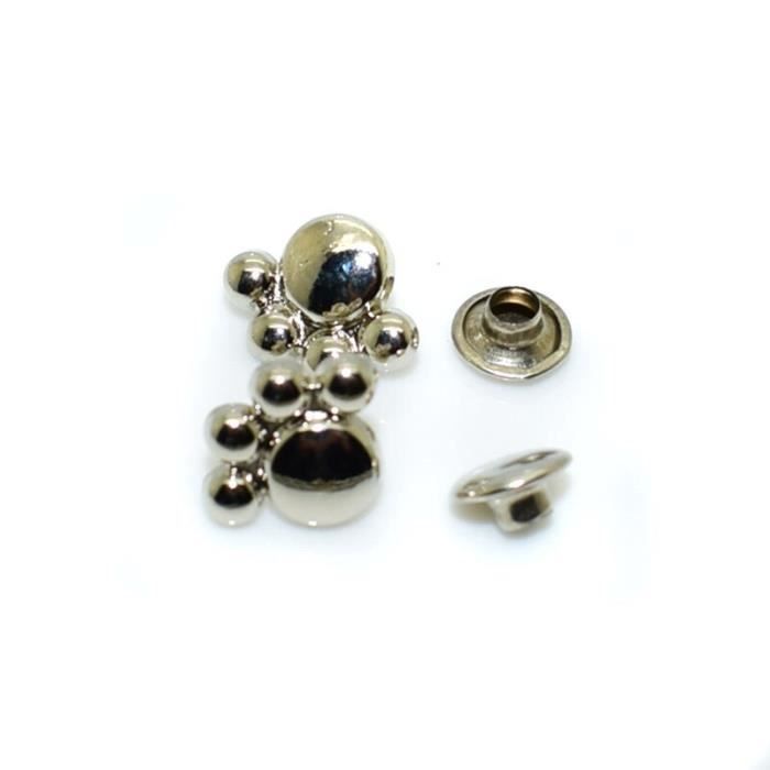 Rivets,Clous de pointes Punk Rock bricolage Plaqué argent, os de chien
