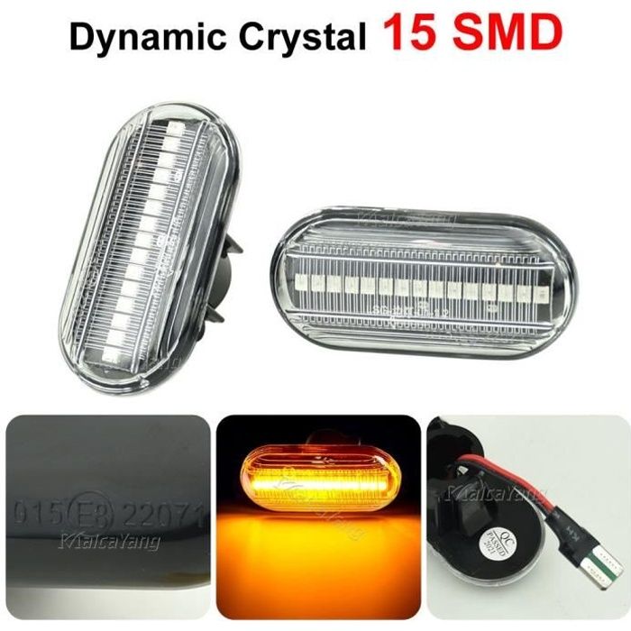 Clignotants Latéraux LED Noirs RZG - Compatible Vivaro, Movano, Duster, Dokker - Sans Erreur Canbus - Lot De 2