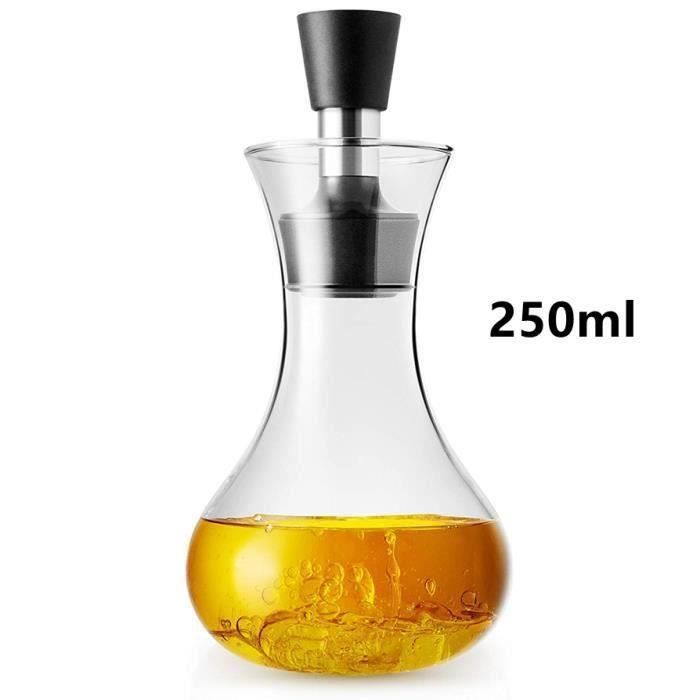 Shaker à Vinaigrette 200ml - Bouteille Mélange Sauce Anti-Fuites - Cuisine - Noir