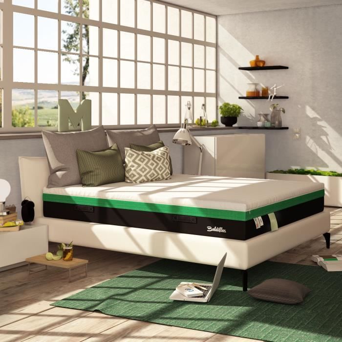 Matelas MOJITO 160x190 cm - Mousse a Mémoire -Technologie Superflex HD Multi Densité -Parfait Soutien-Haute Resilience - Epaisseur Matelas MOJITO 160x190 cm - Mousse a Mémoire -Technologie Superflex HD Multi Densité -Parfait Soutien-Haute Resilience - Epaisseur