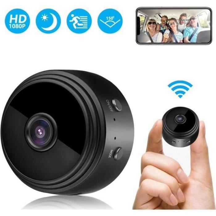 Camera Espion HD 1080P Portable Mini Camera WiFi Surveillance de la Sécurité à la Maison Détection de Mouvement Vue à Distance