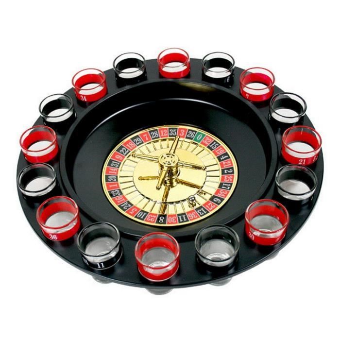 JEU D ALCOOL ROULETTE 16 VERRES PLATEAU 29 CM AMBIANCE CASINO ...