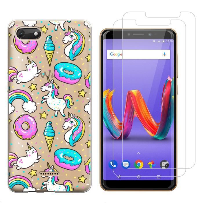 Custodia Wiko Harry 2 Flip Cover Antiurto Cellulare Custodia in PU Pelle Cuoio Case con Chiusura Magnetica e Cordino,Interno TPU Cover In Silicone, Portafoglio/Slots Scheda/Supporto di Stand(Magnolia