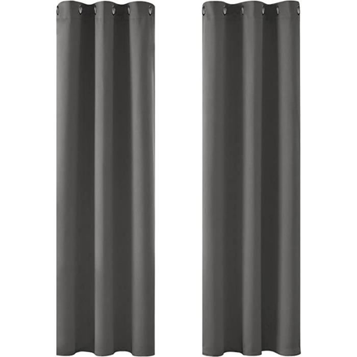 MRTREES Rideau Occultant Rose Thermique Anti Froid Avec Doublure Noir Rideaux Opauqe Isolation Phonique à Oeillets Pour Porte Fenetre Salon Moderne Balcon, 140x225CM, 2 Pièces