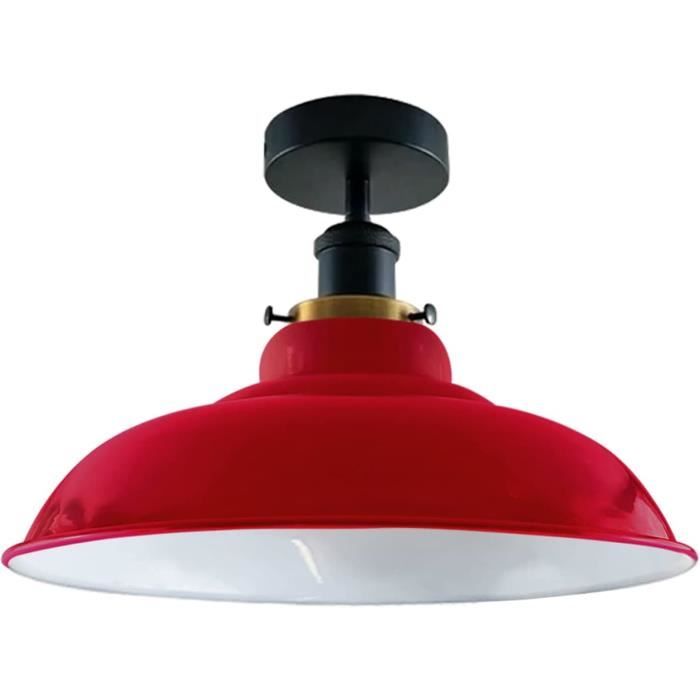 Plafonnier Vintage RXPVUXE - Verre Dôme 20cm - Culot E27 40W - Laiton Antique/Chrome - Semi-encastré