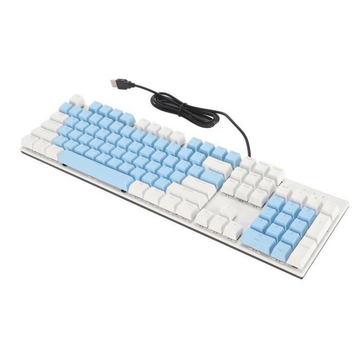 Clavier Mécanique de Jeu Filaire Rétro avec 104 Touches Lumière Mixte Design Ergonomique informatique d'ordinateur Le noir - Informatique