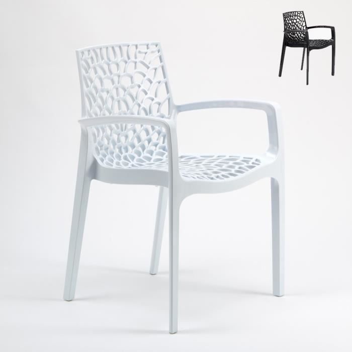 Chaise en polypropylène accoudoirs jardin cafè Grand Soleil GRUVYER ARM