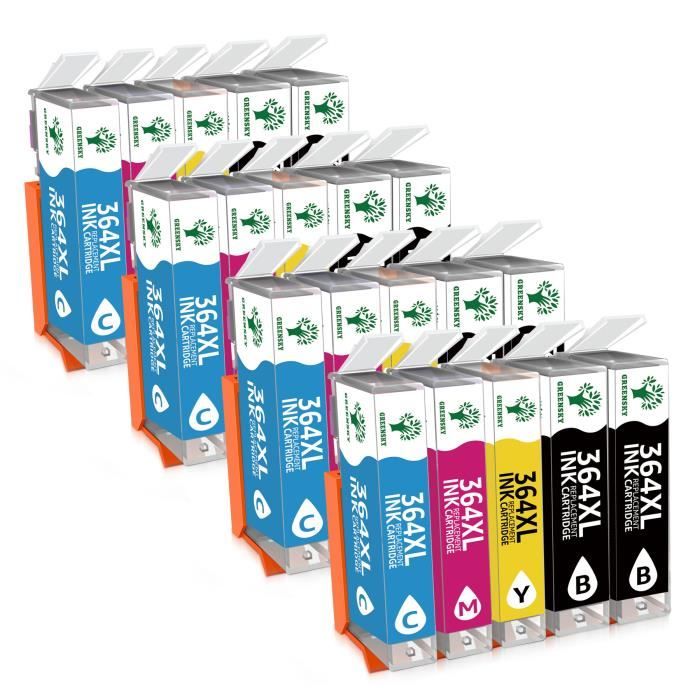 Pack de cartouches d'encre d'origine noir + 3 couleurs 364 HP