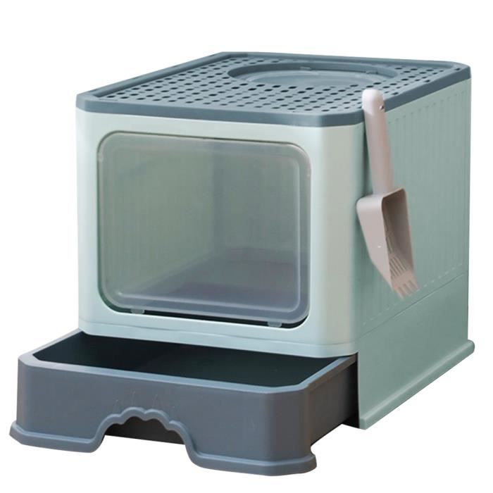 Meilleurs prix pour Bac à litière pliable pour chat HOMEWELL - Taille 50*35*38CM - Vert - Moyen