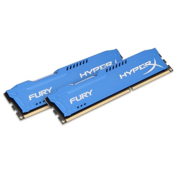 Top achat Memoire PC HyperX FURY Blue 16GB 1866MHz DDR3, 16 Go, 2 x 8 Go, DDR3, 1866 MHz, 240-pin DIMM, Bleu pas cher