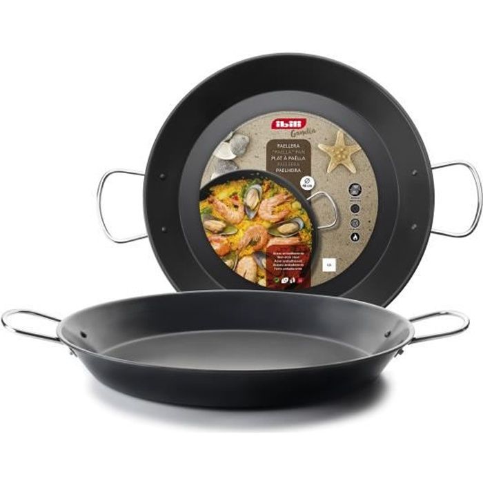 IBILI - Poêle à paella Inducta, 40 cm, Acier, Antiadhésif, 9 portions