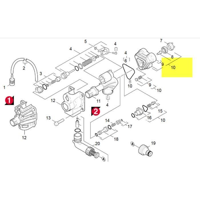 KIT PIECES DE RECHANGE CULASSE CYLINDRE pour NETTOYEUR HAUTE PRESSION KARCHER 90011050