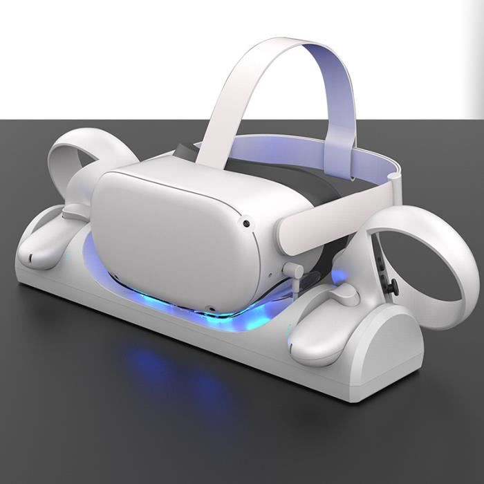 BEO Station de charge, compatible pour casque Meta Quest 2, support de  charge avec lumière LED, support mural de bureau pour casque et contrôleur,  avec connecteur USB-C, accessoires Oculus Quest 2