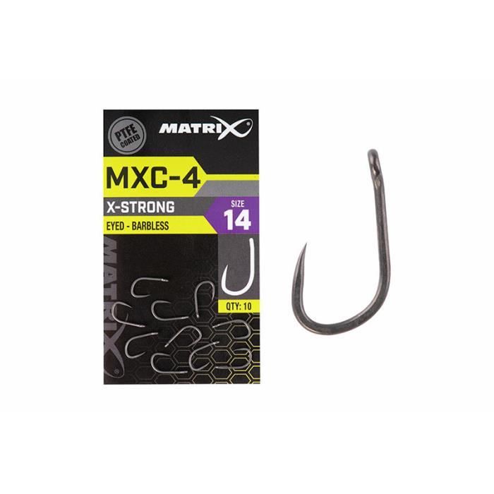 Hameçons sans ardillon Matrix MXC-4 Eyed (PTFE) x10 - noir - Taille 16