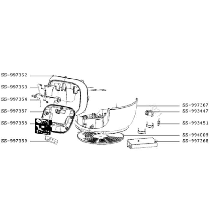 Corps inférieur (repère SS-997367) COOKEO - Cuiseur vapeur - MOULINEX (70135)