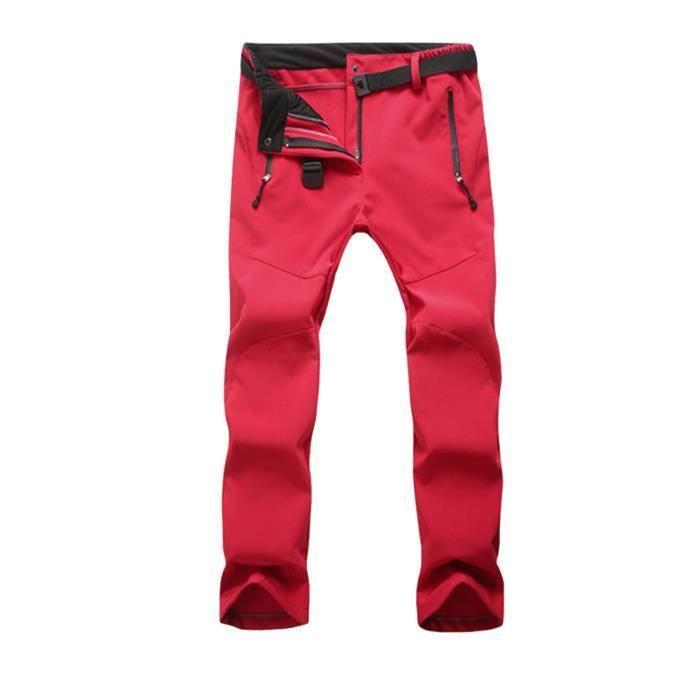 Pantalon D'Hiver Enfant - Softshell Imperméable, Coupe-vent, Doublure Polaire - 4 Poches Zippées - Randonnée, Ski