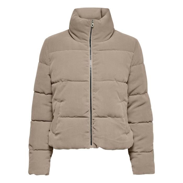Doudoune velours manches longues Only beige Beige Cdiscount Pr t