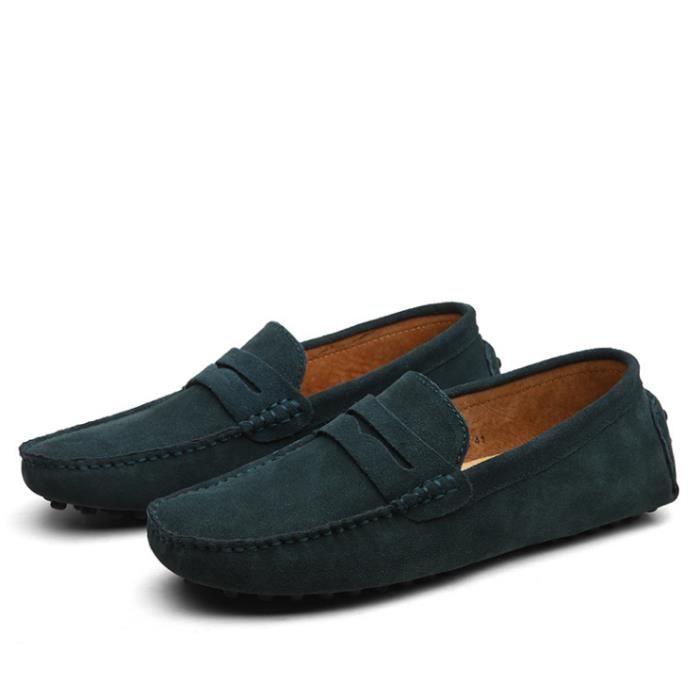 Mocassins Homme Santoni En Cuir Noir - Pointure 41 EU (8 US), Neufs Sans Emballage