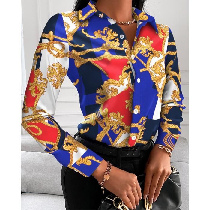 Chemise À Col Imprimée Boutonnage