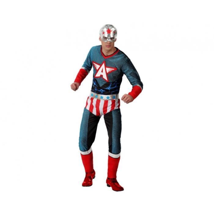 déguisement super-héros ac-déco pour homme xxl - bleu