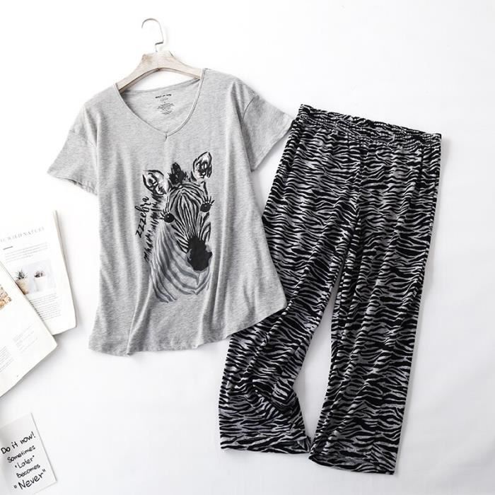 Nyeemya Lot De 2 Pantalons Pyjama Enfant Imprimés - Jogging Été Décontracté Garçon Fille