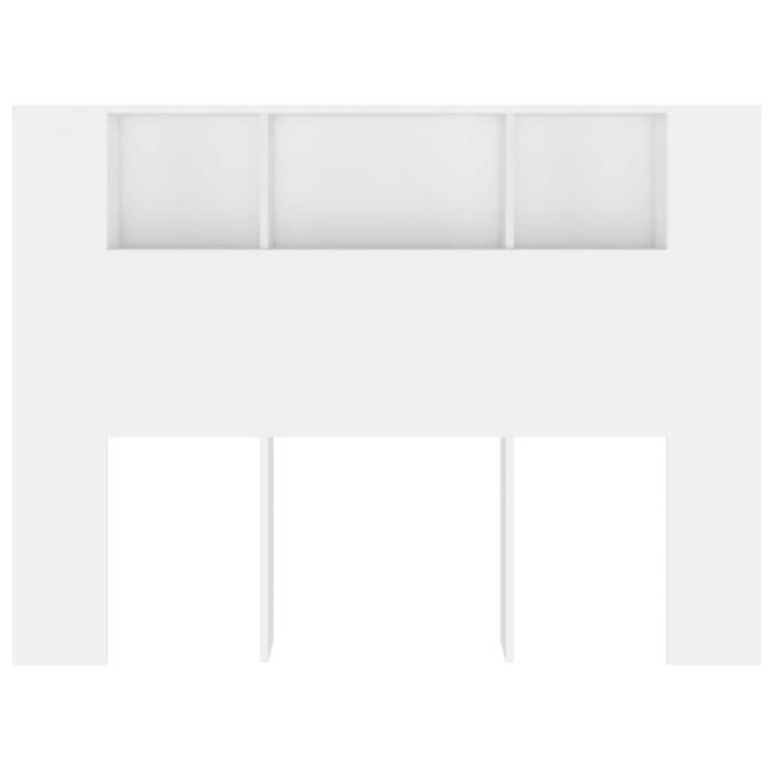 Armoire de tête de lit - OMABETA - Blanc 140x185x1045 cm - Rangement supplémentaire - Design contemporain