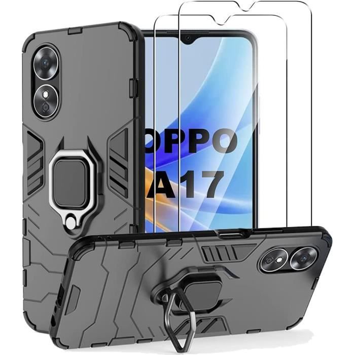 Coque et protections écran Novago Compatible Oppo A17 4G Résistante Béquille Verre trempé