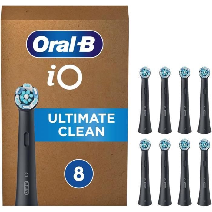 Brossettes de rechange ORAL B iO Ultimate Clean Lot de 8 Élimination plaque Brins imbriqués