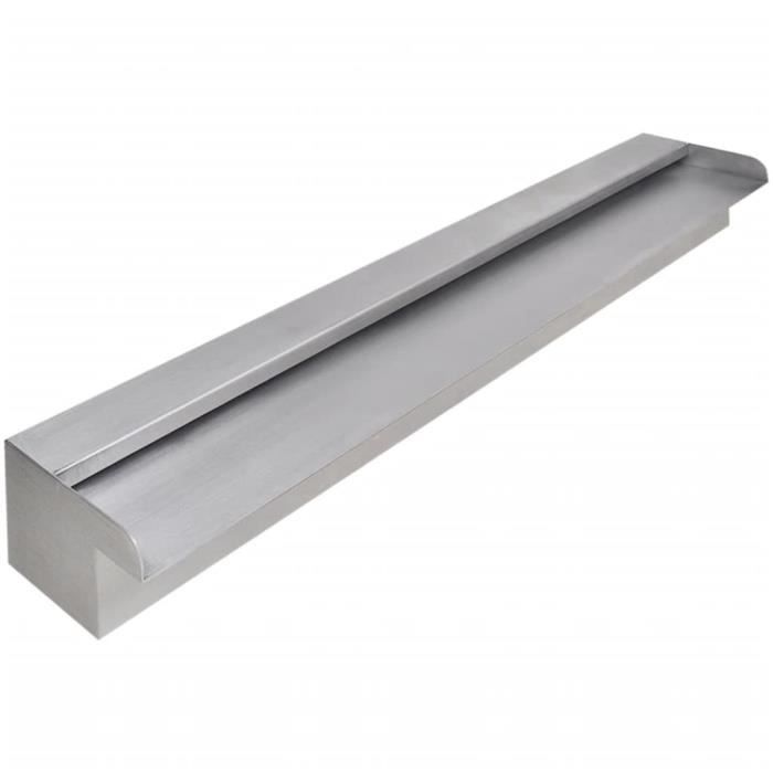 VEVOR Lame D'Eau Piscine 60cm En Acier Inoxydable - Fontaine Cascade Rectangulaire Pour Jardin Étang Bassin - Argent