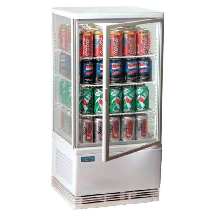 Mini Vitrine Réfrigérée à Poser - Polar - 68 litres - Blanc - 180 Watt ...