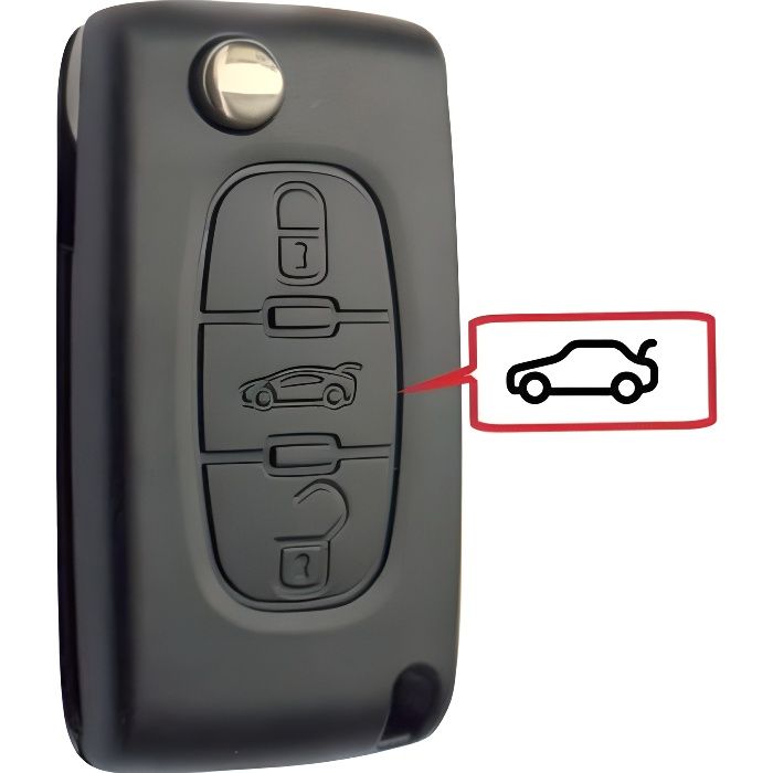 Boitier coque de clé 3 boutons Citroen Berlingo Peugeot Partner CE0