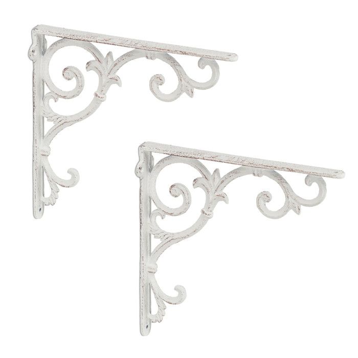 Relaxdays Équerre étagère Murale, Lot De 4, Style Ancien