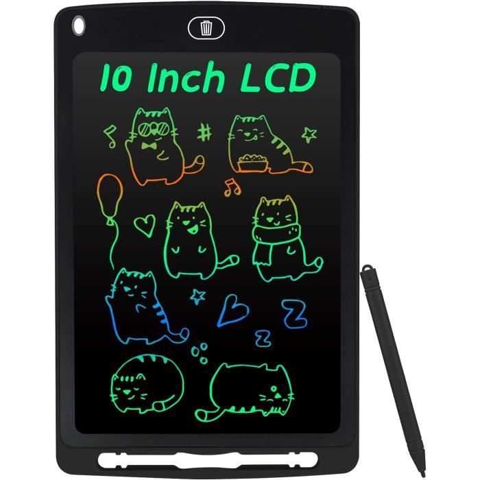 Tablette D'écriture LCD 10 Pouces - Rechargeable, Effaçable, Avec Horloge, Calendrier, Température