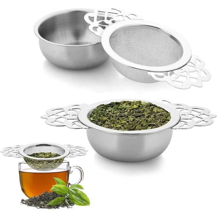 2 pièces Filtres à thé Diffuseur de thé Réutilisable en Acier Inoxydable  Infuseur thé tasse Passoire à Thé en Maille avec bol de199 - Cdiscount  Maison