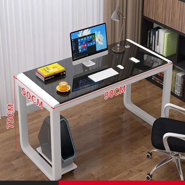 Computer desk Table de bureau d'ordinateur, verre trempé, bureau
