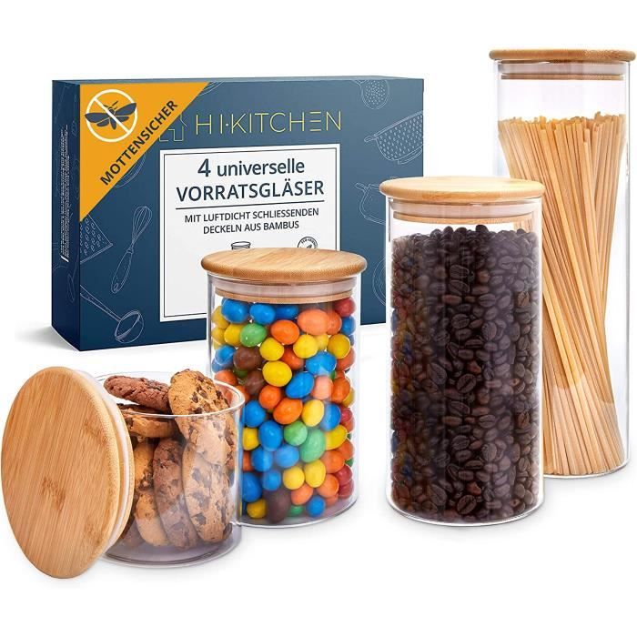 Getuse Lot De 2 Mini Bocaux Verre Borosilicate Avec Bouchon Liège – 7,7 Cm, Pour Bonbons, Pot-Pourri, Décoration Mariage, Vacances, DIY