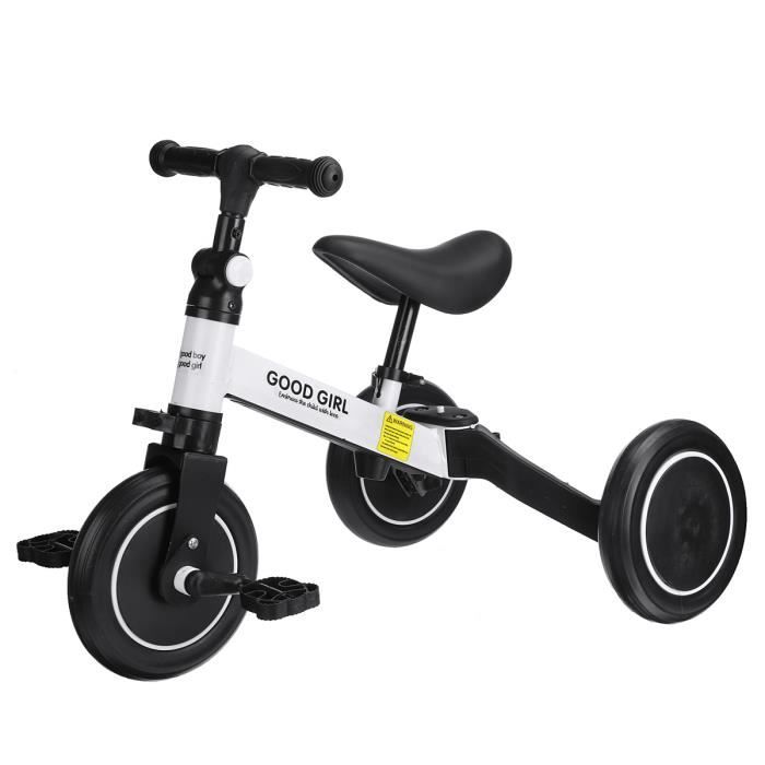 Tempsa 3 En 1 Tricycle Draisienne Velo Ajustable Pour Les Bebes Et Enfants De 1 A 3 Ans Couleur Blanc Cdiscount Jeux Jouets