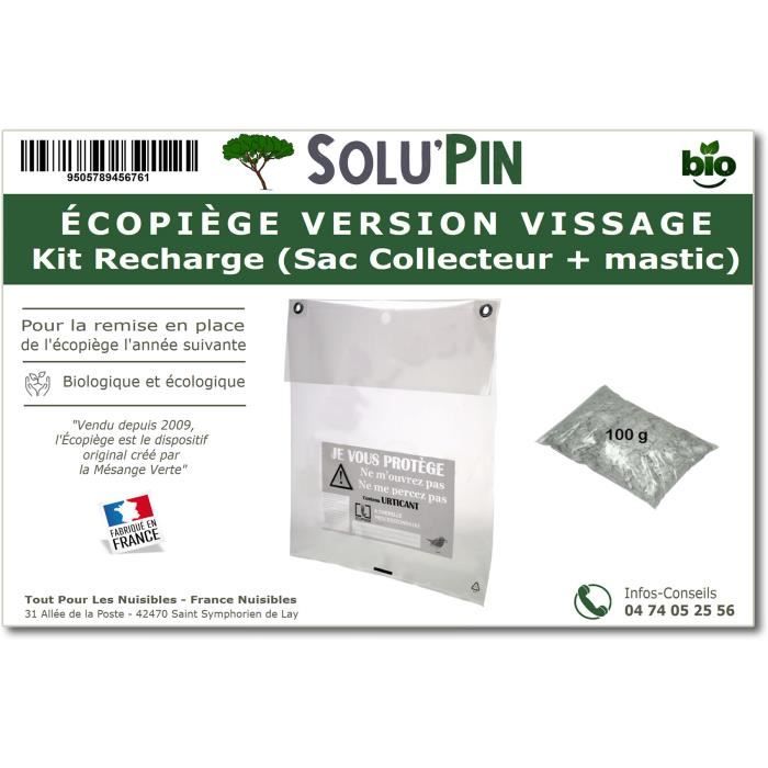 Sac et Mastic - Version Transparent ou Vissage Solupin - Chenilles Processionnaires du Pin
