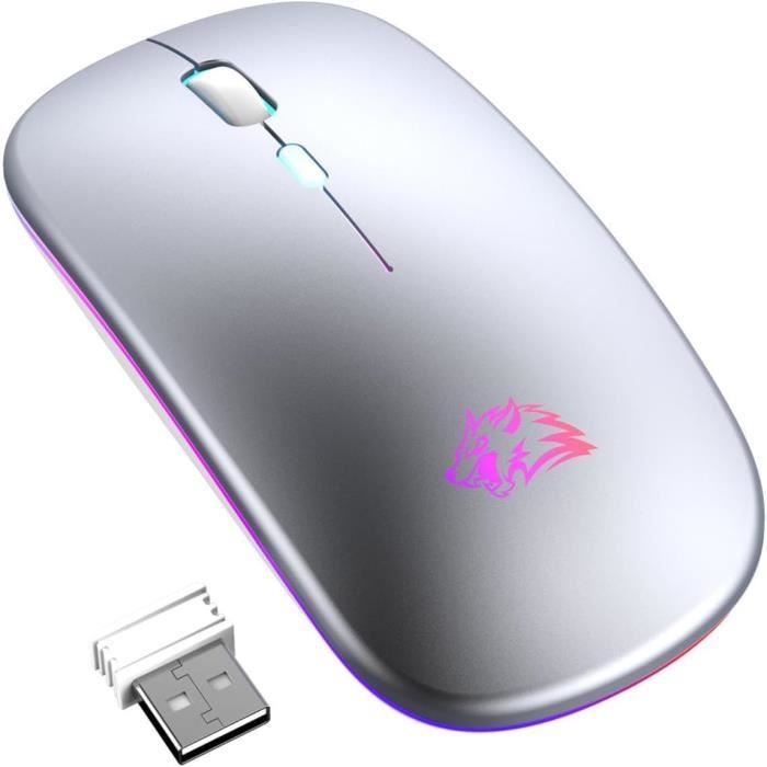 Souris Sans Fil LED Bluetooth Pour PC - Rechargeable, 4 Boutons, 1600 DPI, Marque ET
