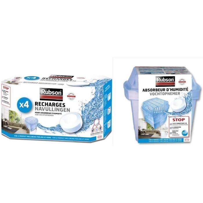 Rubson Absorbeur D'Humidité Basic 20 M² Incluant Une Recharge + Lot De ...