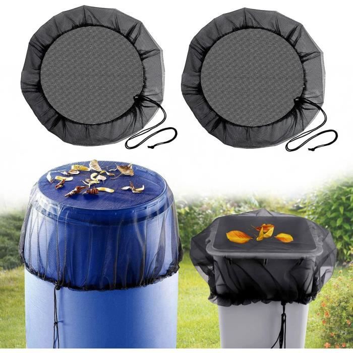 2 Filets De Protection Pour Tonneau De Pluie Ø95cm | Maille Fine Polyester | Cordon De Serrage | Anti-Feuilles Et Moustiques