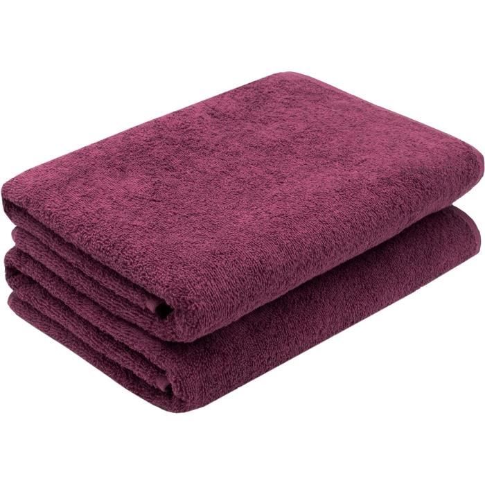 Serviettes De Douche ZOLLNER - Lot De 2 - Coton Ultra-absorbant - 70x140 Cm - Jaune éclatant
